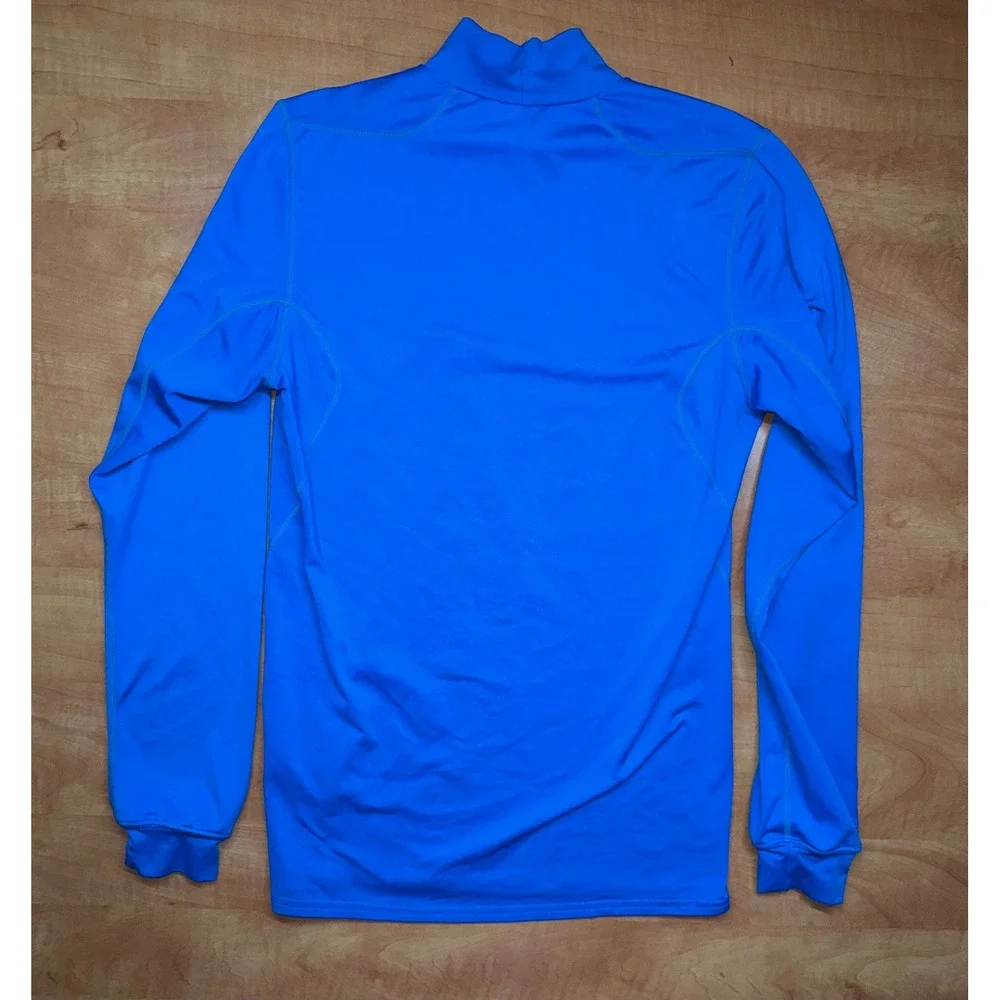 Nike Pro Combat Dri-FIT Mock Neck Long Sleeve Compression Shirt Blue Mens Small